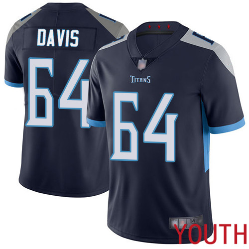 Tennessee Titans Limited Navy Blue Youth Nate Davis Home Jersey NFL Football 64 Vapor Untouchable
